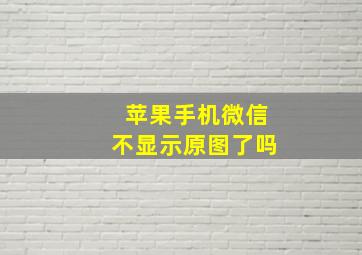 苹果手机微信不显示原图了吗