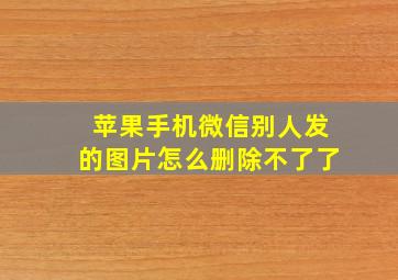 苹果手机微信别人发的图片怎么删除不了了