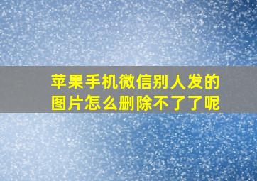 苹果手机微信别人发的图片怎么删除不了了呢