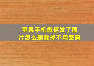 苹果手机微信发了图片怎么删除掉不用密码