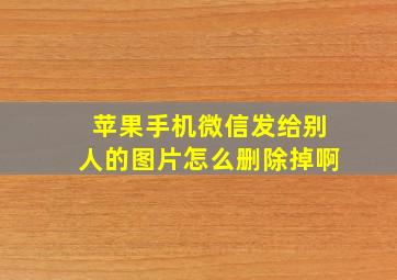 苹果手机微信发给别人的图片怎么删除掉啊