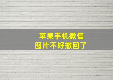 苹果手机微信图片不好撤回了