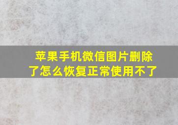 苹果手机微信图片删除了怎么恢复正常使用不了