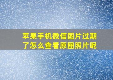 苹果手机微信图片过期了怎么查看原图照片呢