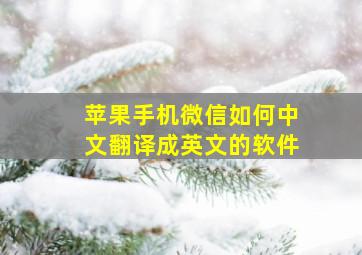 苹果手机微信如何中文翻译成英文的软件