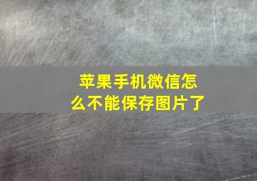 苹果手机微信怎么不能保存图片了