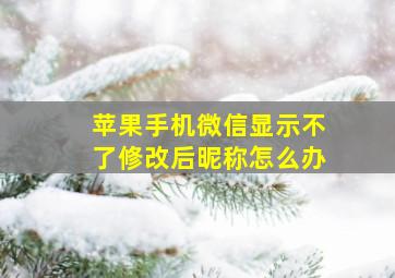 苹果手机微信显示不了修改后昵称怎么办