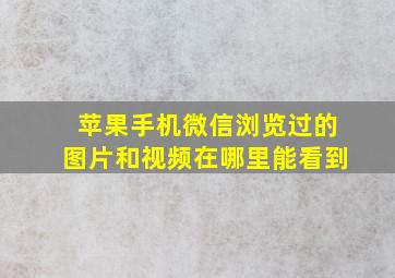 苹果手机微信浏览过的图片和视频在哪里能看到