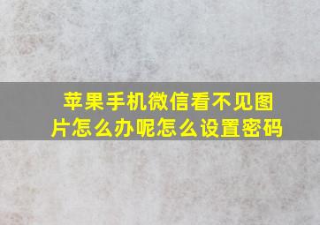 苹果手机微信看不见图片怎么办呢怎么设置密码