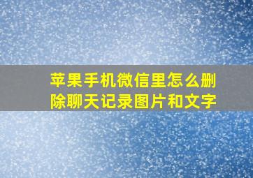 苹果手机微信里怎么删除聊天记录图片和文字