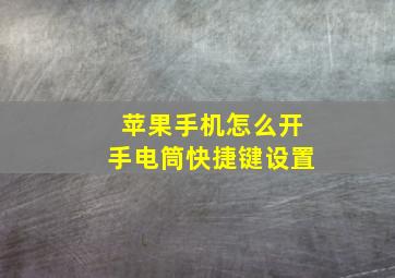 苹果手机怎么开手电筒快捷键设置