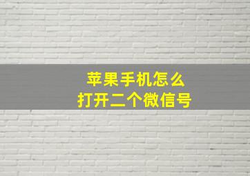 苹果手机怎么打开二个微信号