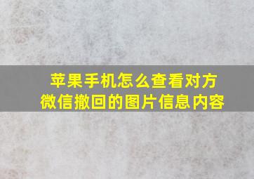 苹果手机怎么查看对方微信撤回的图片信息内容