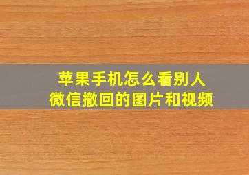 苹果手机怎么看别人微信撤回的图片和视频