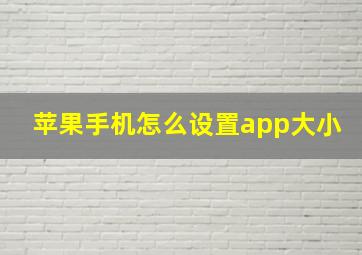 苹果手机怎么设置app大小