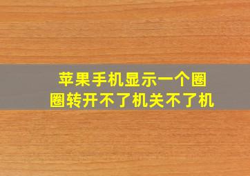 苹果手机显示一个圈圈转开不了机关不了机