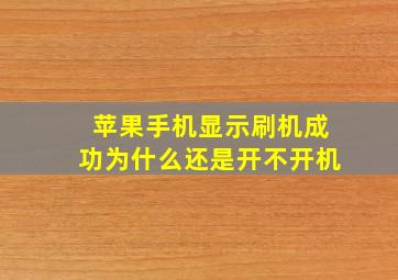 苹果手机显示刷机成功为什么还是开不开机