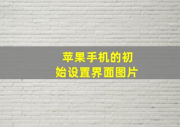 苹果手机的初始设置界面图片