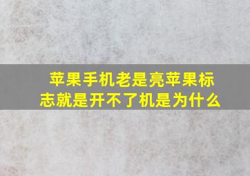 苹果手机老是亮苹果标志就是开不了机是为什么