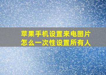 苹果手机设置来电图片怎么一次性设置所有人