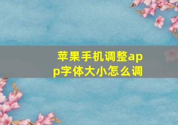 苹果手机调整app字体大小怎么调