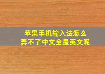 苹果手机输入法怎么弄不了中文全是英文呢