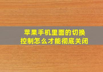 苹果手机里面的切换控制怎么才能彻底关闭