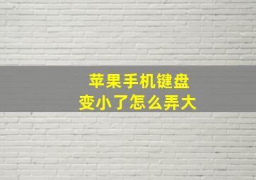 苹果手机键盘变小了怎么弄大