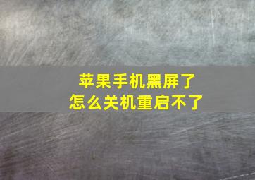 苹果手机黑屏了怎么关机重启不了