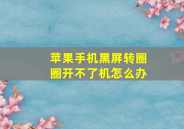 苹果手机黑屏转圈圈开不了机怎么办