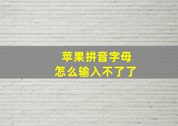 苹果拼音字母怎么输入不了了