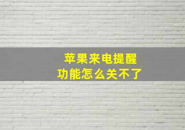 苹果来电提醒功能怎么关不了