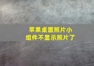 苹果桌面照片小组件不显示照片了