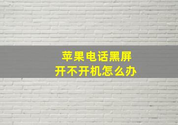 苹果电话黑屏开不开机怎么办