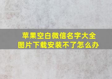 苹果空白微信名字大全图片下载安装不了怎么办