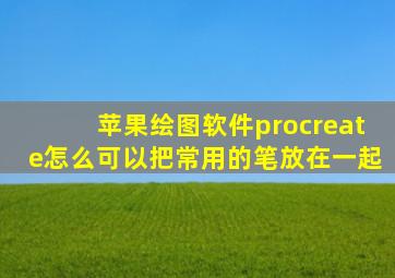 苹果绘图软件procreate怎么可以把常用的笔放在一起