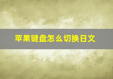 苹果键盘怎么切换日文