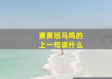 萧萧班马鸣的上一句读什么