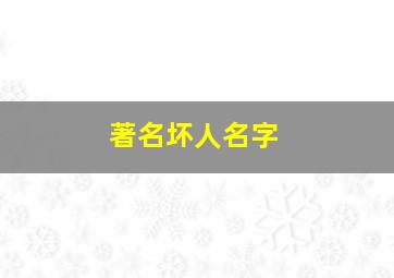 著名坏人名字