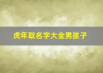 虎年取名字大全男孩子