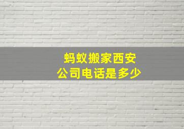 蚂蚁搬家西安公司电话是多少