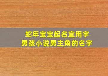 蛇年宝宝起名宜用字男孩小说男主角的名字