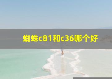 蜘蛛c81和c36哪个好