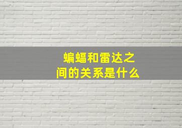 蝙蝠和雷达之间的关系是什么