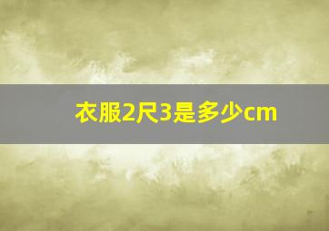 衣服2尺3是多少cm