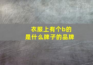 衣服上有个b的是什么牌子的品牌