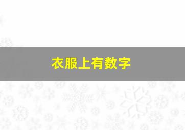 衣服上有数字