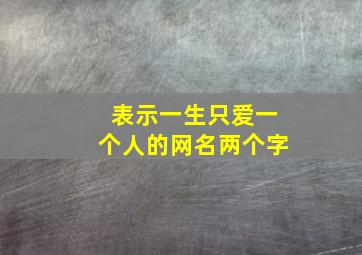 表示一生只爱一个人的网名两个字