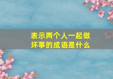 表示两个人一起做坏事的成语是什么