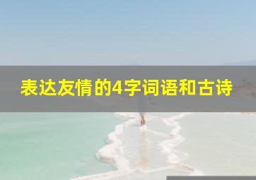 表达友情的4字词语和古诗